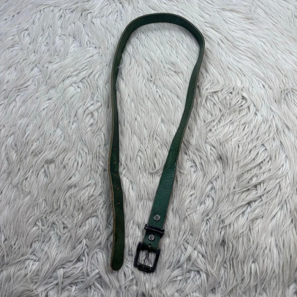 Will Leather Goods Women's L Green Leather Waist Belt Artsy Boho Artsy